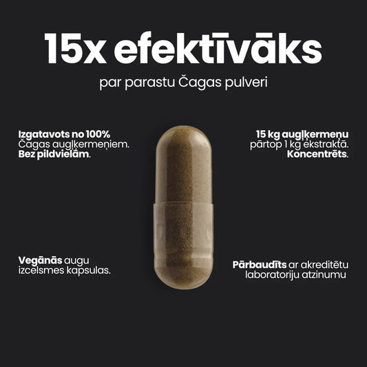 cagas ekstrakta salidzinajums ar senu pulveri