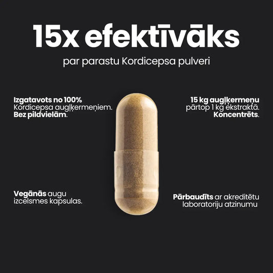 Kordiceps ekstrakta salidzinajums pret senu puvleri