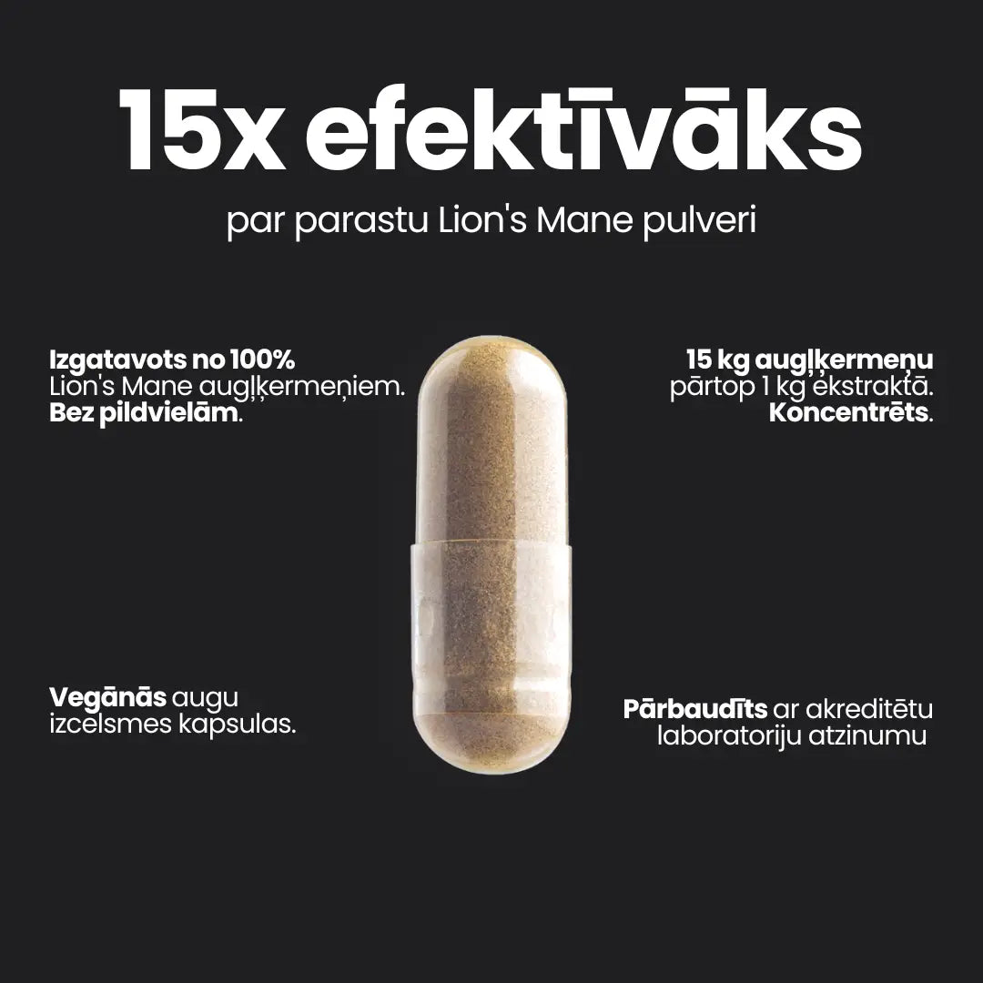 Lion’s Mane ekstrakts - 90 kapsulas